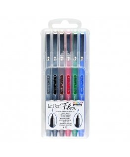 Marvy Uchida MARVY brush tip pens "Le Pen Flex" Primary, 6 colors