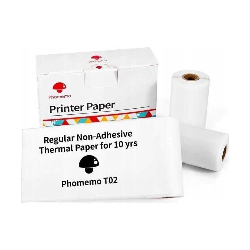 Phomemo Papier Baltas Kasetė Wkłady 3x Rolka 53mm 53 mm do Phomemo T02 / M02 PRO / M02X / Q12-RM10
