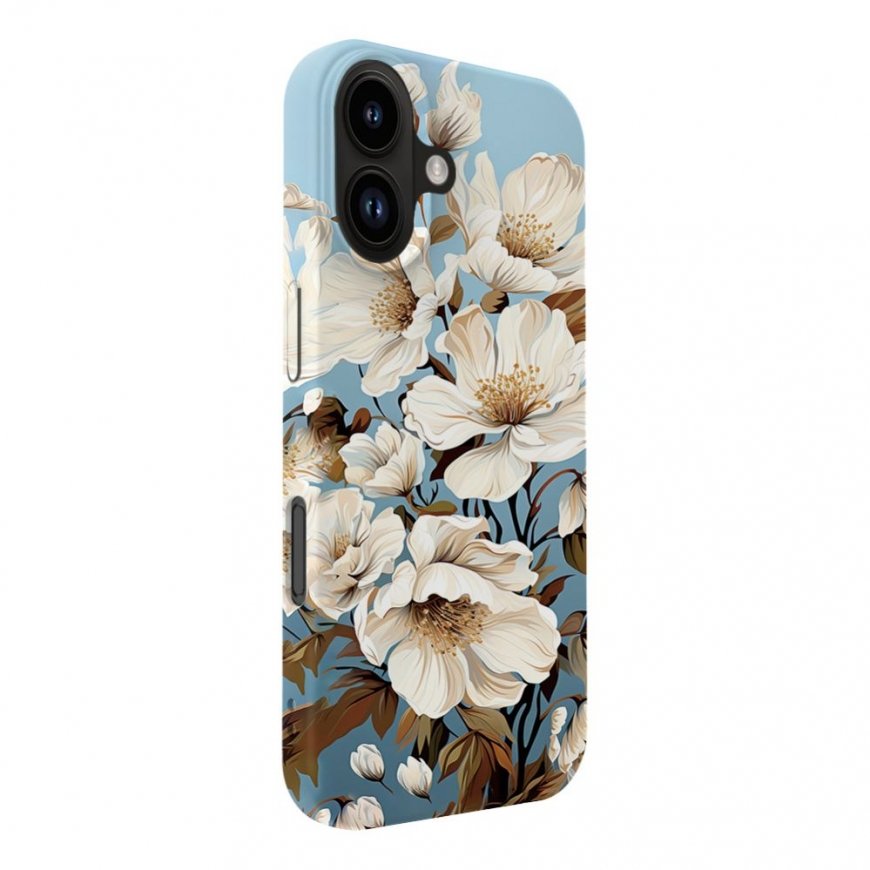 Apple iPhone 16 Slim Shell with Magsafe customized print design Flower Blue