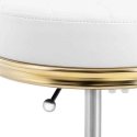 Physa Stool, cosmetic stool with backrest on wheels, up to 150 kg GELA, white and gold Physa Stool, cosmetic stool with backrest on wheels, up to 150 kg GELA, white and gold