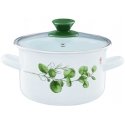 Puodas emaliowany su dangteliu Eukaliptus 20 cm 3,8 l EMALIA OLKUSZ