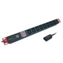 Techly I-CASE STRIP-8C toitejaotuskomponent (PDU) 8 vahelduvvoolu kontakt 1U Must Techly I-CASE STRIP-8C toitejaotuskomponent (PDU) 8 vahelduvvoolu kontakt 1U Must