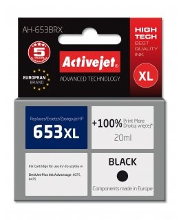 Activejet AH-653BRX ink (replacement for HP 653XL 3YM75AE Premium 720 pages black)