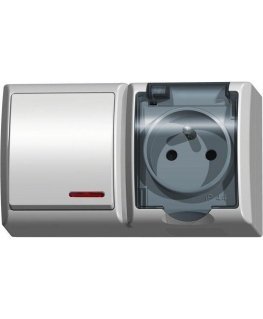 Elektra Plus Ospel Disposable hermetic connector with reverse connection Banga + socket with white reverse connection (ZH-Ł1SG /