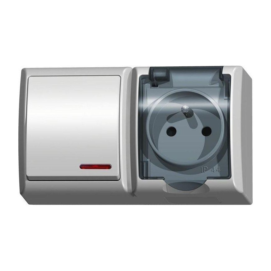 Elektra Plus Ospel Disposable hermetic connector with reverse connection Banga + socket with white reverse connection (ZH-Ł1SG /