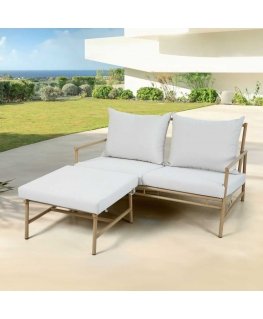Sofa ogrodowa with podnóżkiem Estelle beige color PATIO