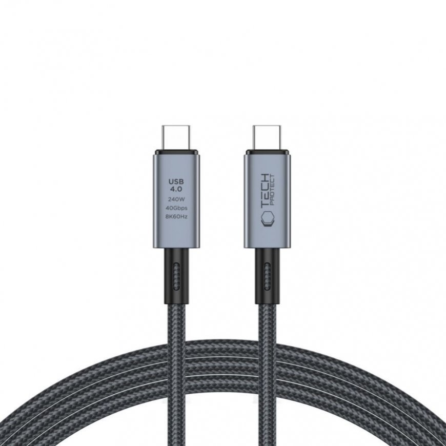 Tech-Protect UltraBoost Max USB-C 4.0 / USB-C 4.0 PD 240W 8K 40Gbps 2m cable - gray