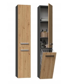 Topeshop NEL IV ANT/ART kylpyhuonekaappi Grafiitti, Tammi