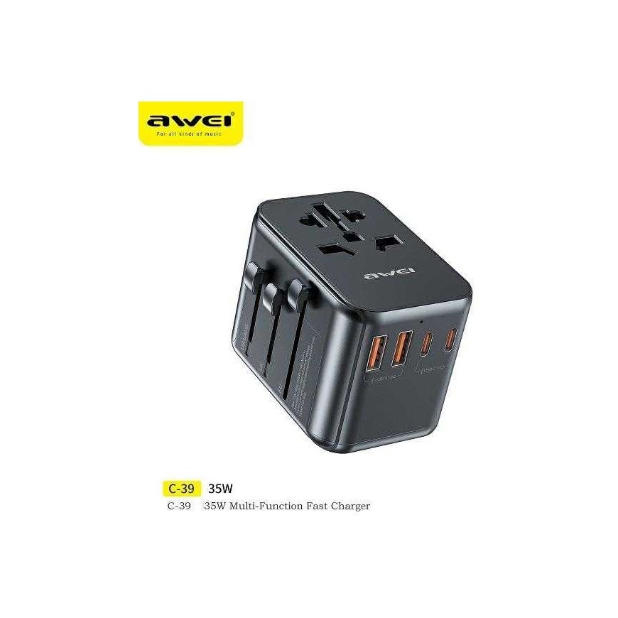 AWEI Network charger 35W 4in1 2xUSB+3xUSB-C