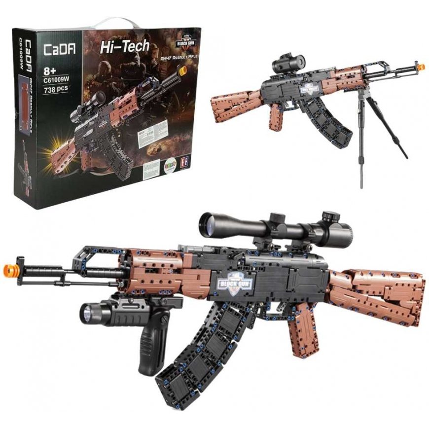 Klocki Konstrukcyjne CaDA broń karabin AK-47 Kalashnikov realistic Assault Rifle 738 parts 8+
