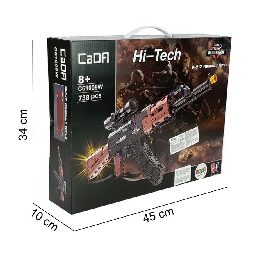 Klocki Konstrukcyjne CaDA broń karabin AK-47 Kalashnikov realistic Assault Rifle 738 parts 8+ – 3