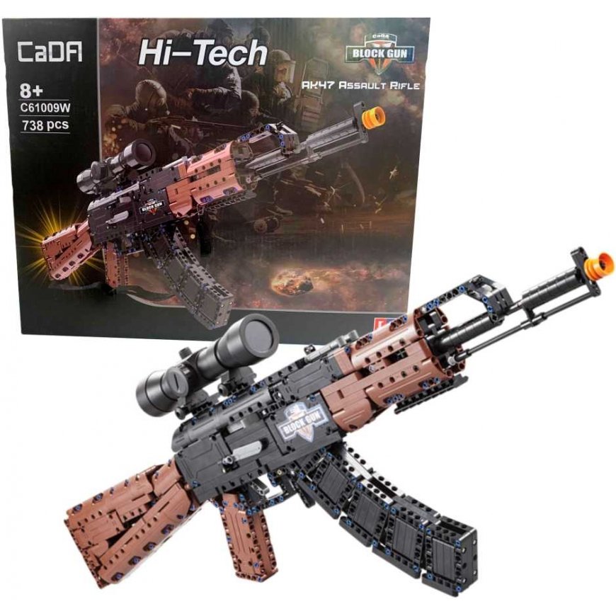 Klocki Konstrukcyjne CaDA broń karabin AK-47 Kalashnikov realistyczny Assault Rifle 738 dalys 8+ – 4