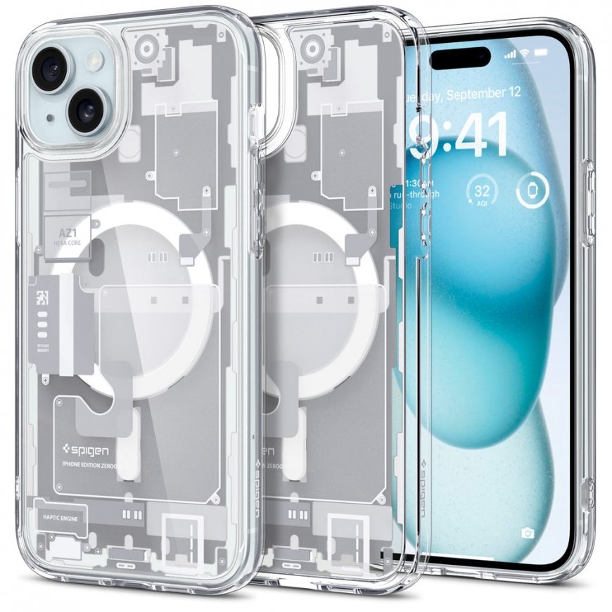 Spigen ACS07035 mobilo telefonu apvalks 17 cm (6.7") Aploksne Caurspīdīgs, Balts