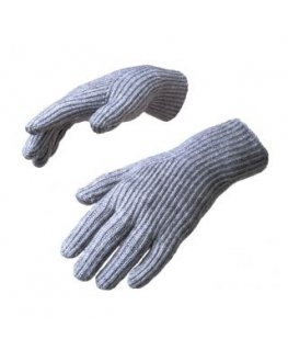 Braided telephone gloves with cut-outs for fingers - gray