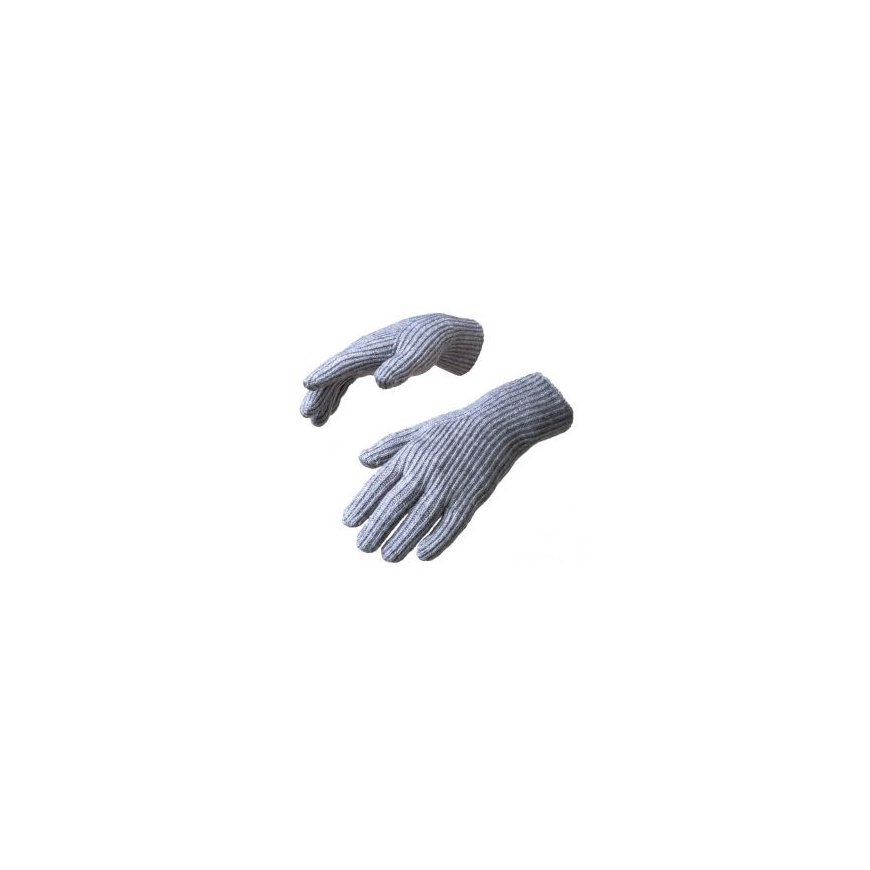 Braided telephone gloves with cut-outs for fingers - gray