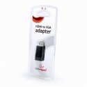 Gembird AB-HDMI-VGA-001 kaapelin sukupuolenvaihtaja HDMI Type A (Standard) VGA (D-Sub) musta Gembird AB-HDMI-VGA-001 kaapelin sukupuolenvaihtaja HDMI Type A (Standard) VGA (D-Sub) musta