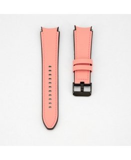 20mm Silicone Patch Leather Watch Strap (130mm M/L) Pink