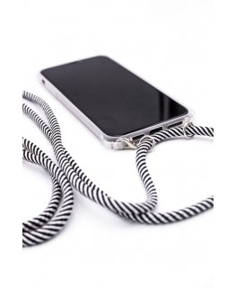 Samsung A30s Case with rope Black Stripes Transparent