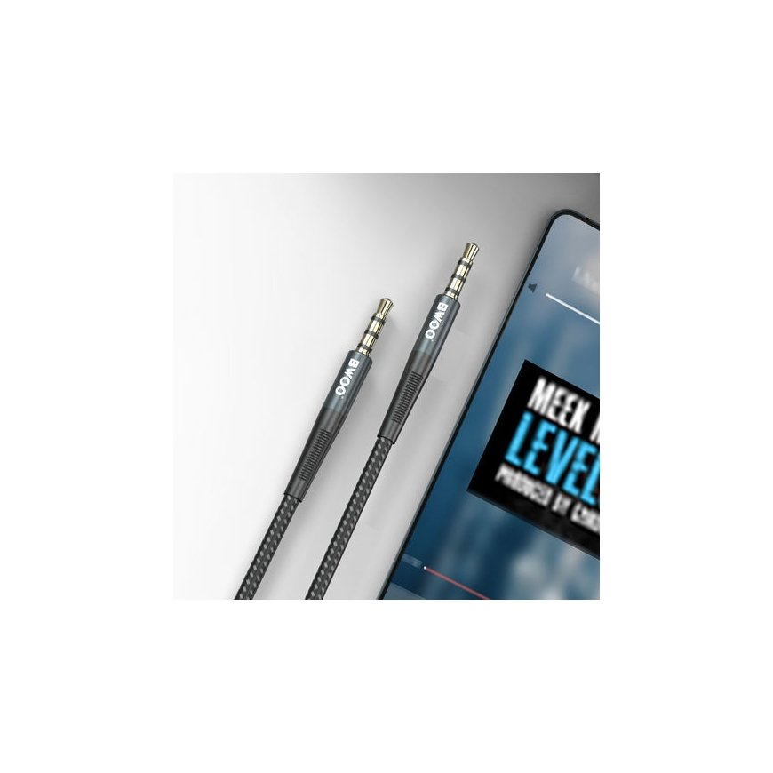 BWOO Nylon braided+Aluminum-alloy shell aux cable BO-AUX064 3.5m