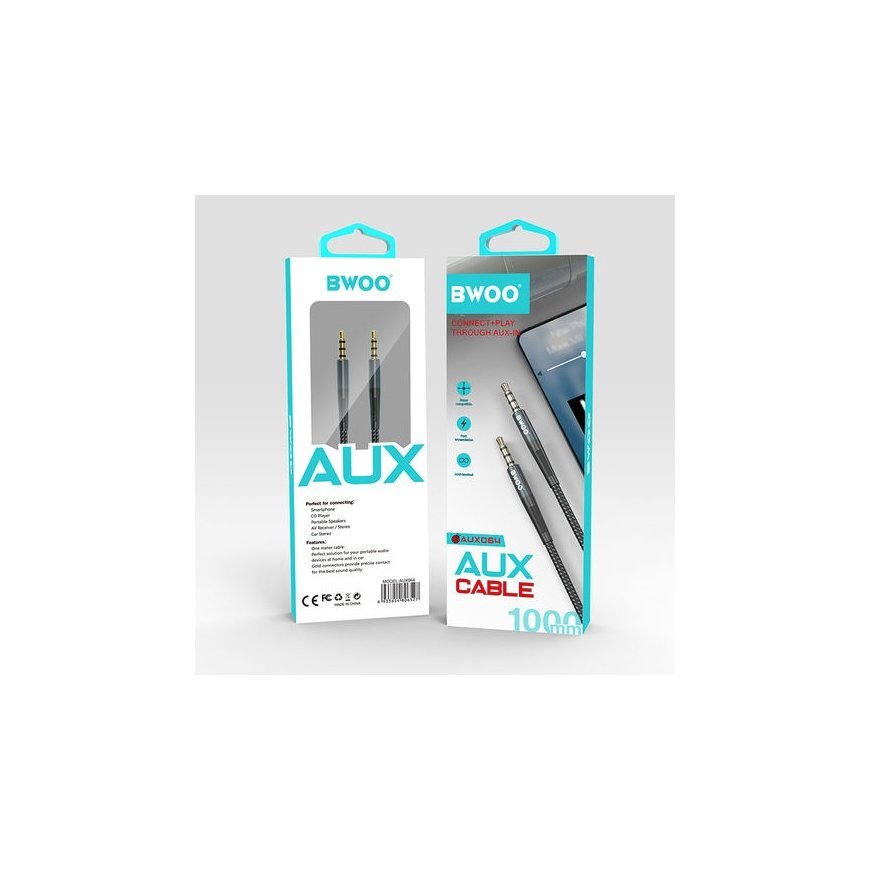 BWOO Nylon braided+Aluminum-alloy shell aux cable BO-AUX064 3.5m – 2