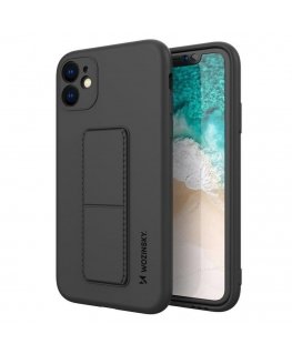 Wozinsky Kickstand Case iPhone 12 silicone case with stand black