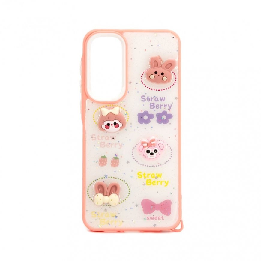 Samsung Galaxy A55 EPOXY CARTOON COVER White Pink