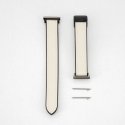 22mm Silicone Leather Watch Strap with Magnetic White