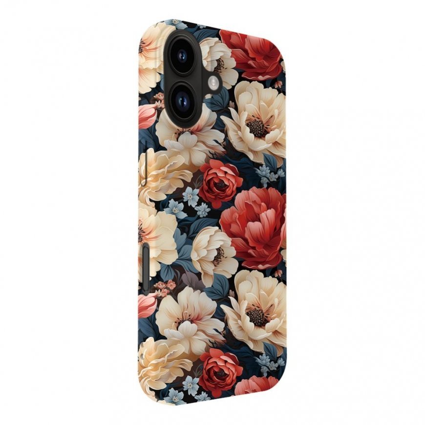 Apple iPhone 16 Slim Shell with Magsafe customized print design Flower Red