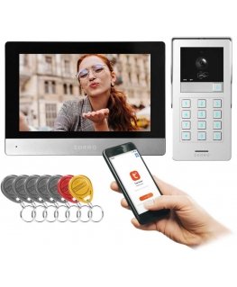 Orno GAYD Single Family Video Intercom Kit 2 Wire 8 Inch Wi-Fi Touch Screen 2MP Full HD RFID Encoder