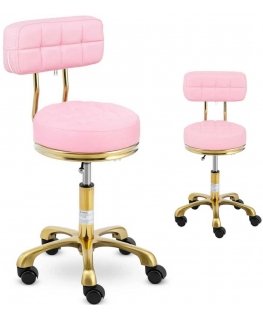 Physa Cosmetic chair with backrest on wheels up to 150 kg GELA rose gold