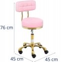 Physa Cosmetic chair with backrest on wheels up to 150 kg GELA rose gold Physa Cosmetic chair with backrest on wheels up to 150 kg GELA rose gold