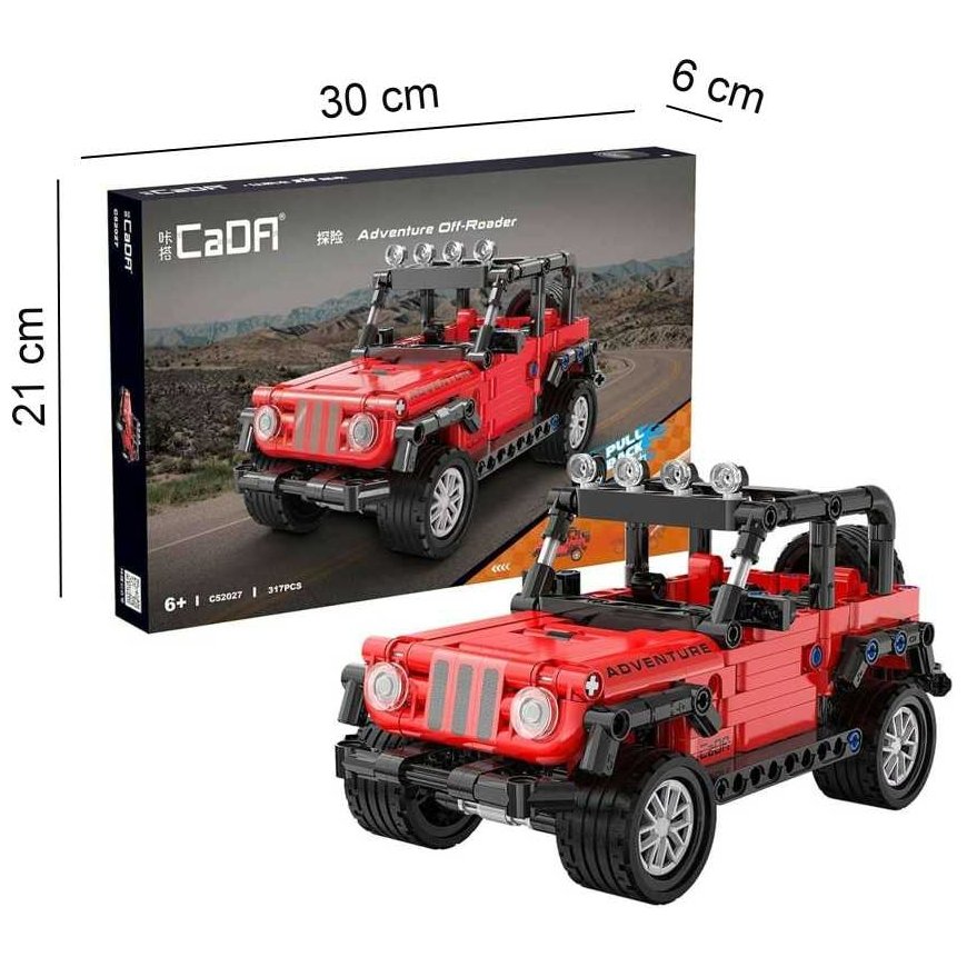 Klocki Konstrukcyjne CaDA Chassis terenowy red samochód dodze auto Adventure Off-Roader pože Pull-back 317 parts – 2