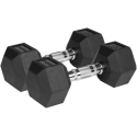 Gumuoti ketaus hanteliai HEX 2x9kg, REBEL ACTIVE