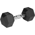Rubberized cast iron dumbbells HEX 2x9kg, REBEL ACTIVE Rubberized cast iron dumbbells HEX 2x9kg, REBEL ACTIVE