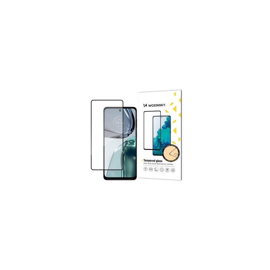 Wozinsky Super Durable Full Glue Tempered Glass Full Screen With Frame Case Friendly Motorola Moto G62 Black