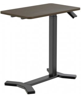 Spacetronik Buddy black adjustable table on wheels. mahogany