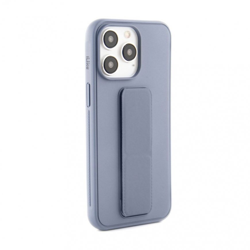 Apple iPhone 15 Pro Silicone Case with stand Purple
