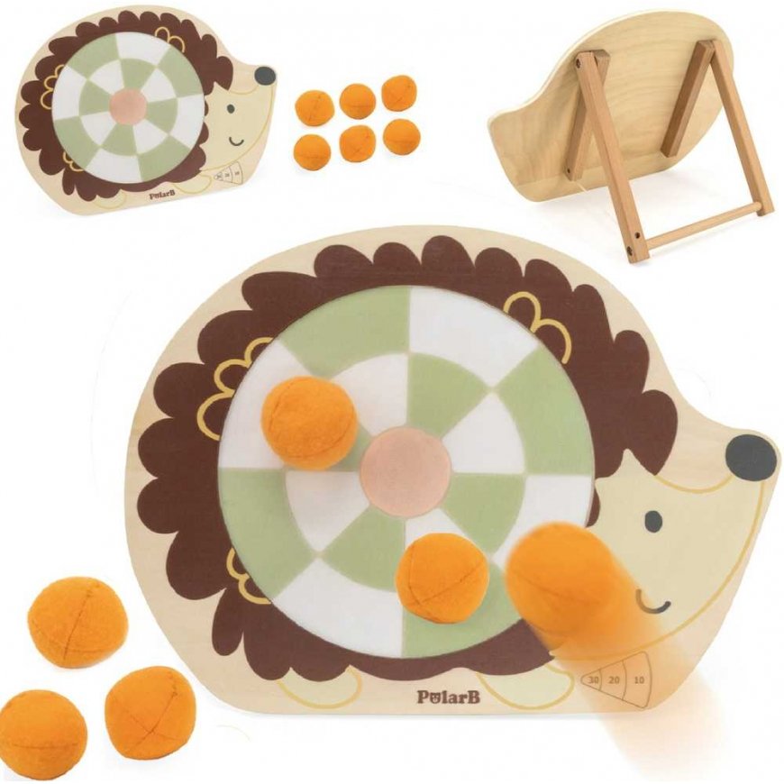 Viga Toys VIGA PolarB medinis arkadinis žaidimas Ežiuko taikinio metimas