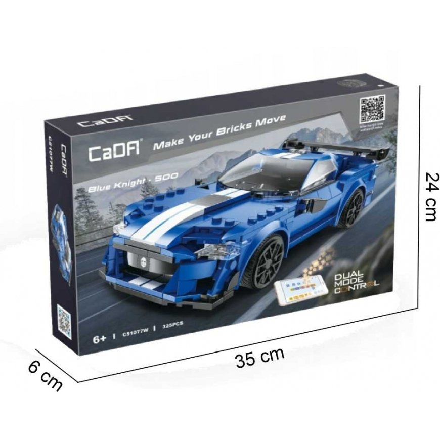 Klocki konstrukcyjne CaDA Zdalnie sterowany samochód rycznośkowy Blue auto Chassis Blue Knight 500 Dual Mode RC 325 parts – 4