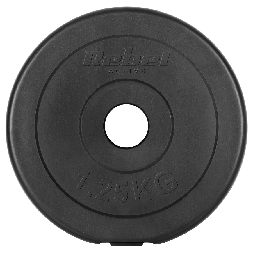 Bituminių svarelių rinkinys 4x1.25kg, skylė 31mm, klasikinė plokštė, REBEL ACTIVE – 3