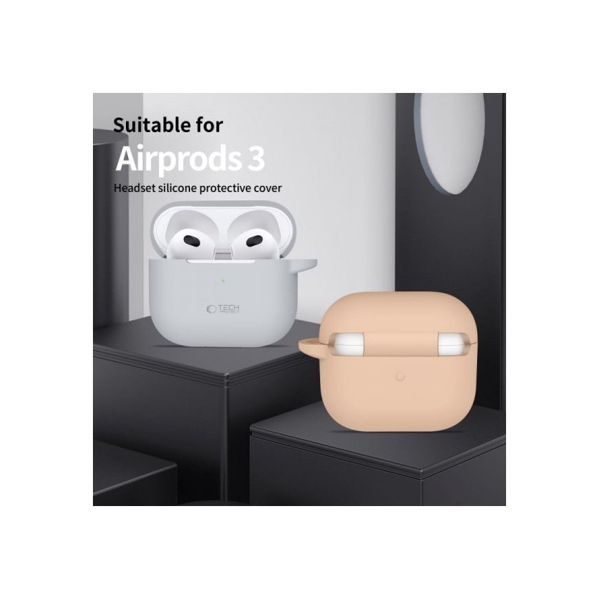 TECH-PROTECT SILICONE HOOK APPLE AIRPODS 3 CRAYON GREY – 2