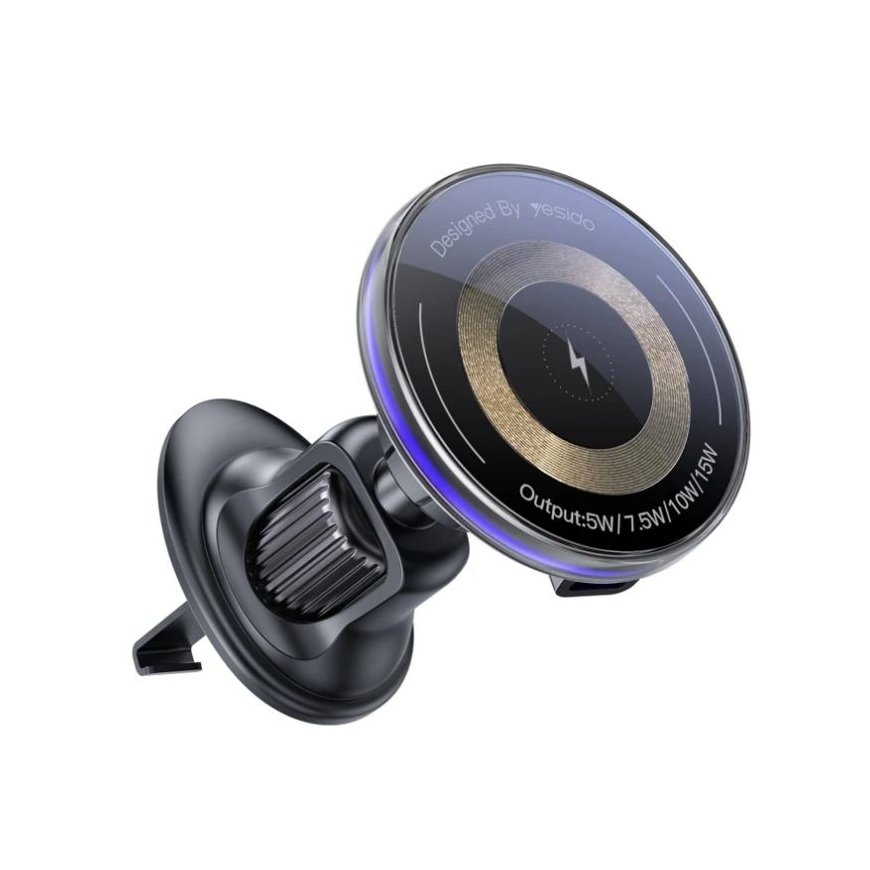 15W Air Outlet Car MagSafe Magnetic Wireless Charging Holder Black