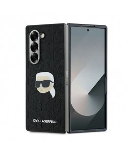 Karl Lagerfeld Saffiano Monogram Head Pin Case for Samsung Galaxy Z Fold 6 - Black