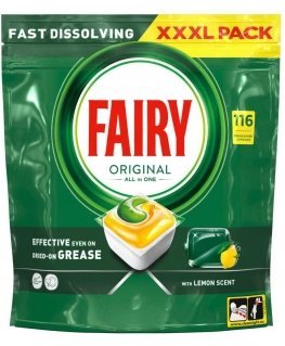 Automatinių indaplovių kapsulės FAIRY All in One Lemon, 116 vnt.