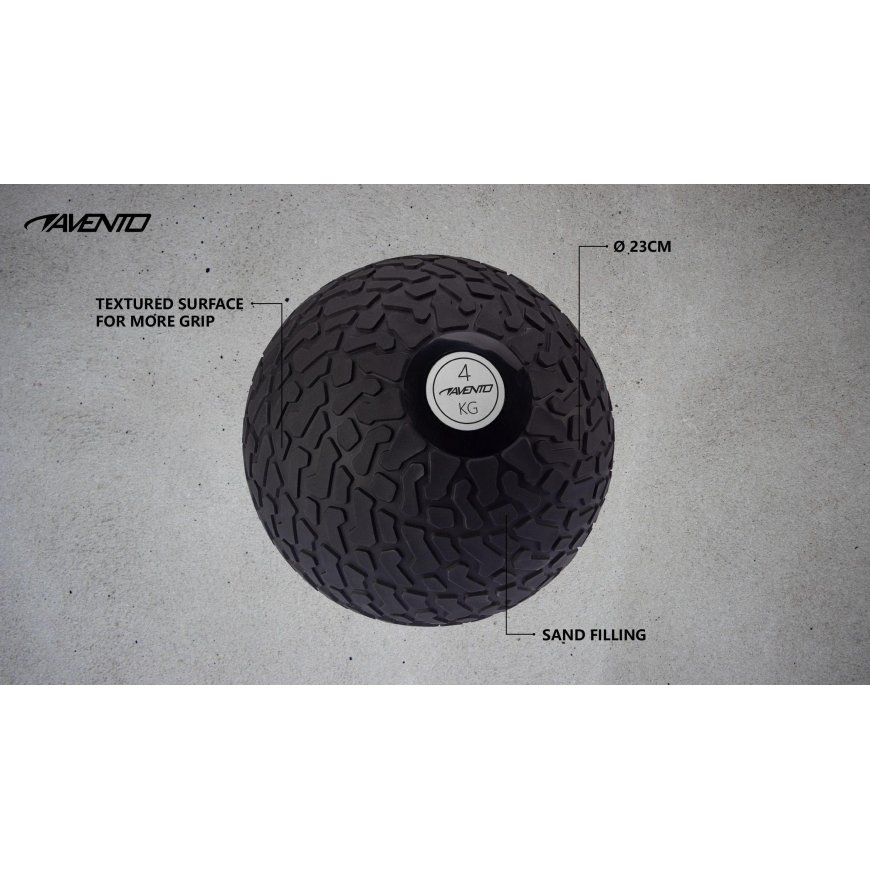 Weight ball AVENTO 42DI 4kg D23cm Black / silver for throwing – 3