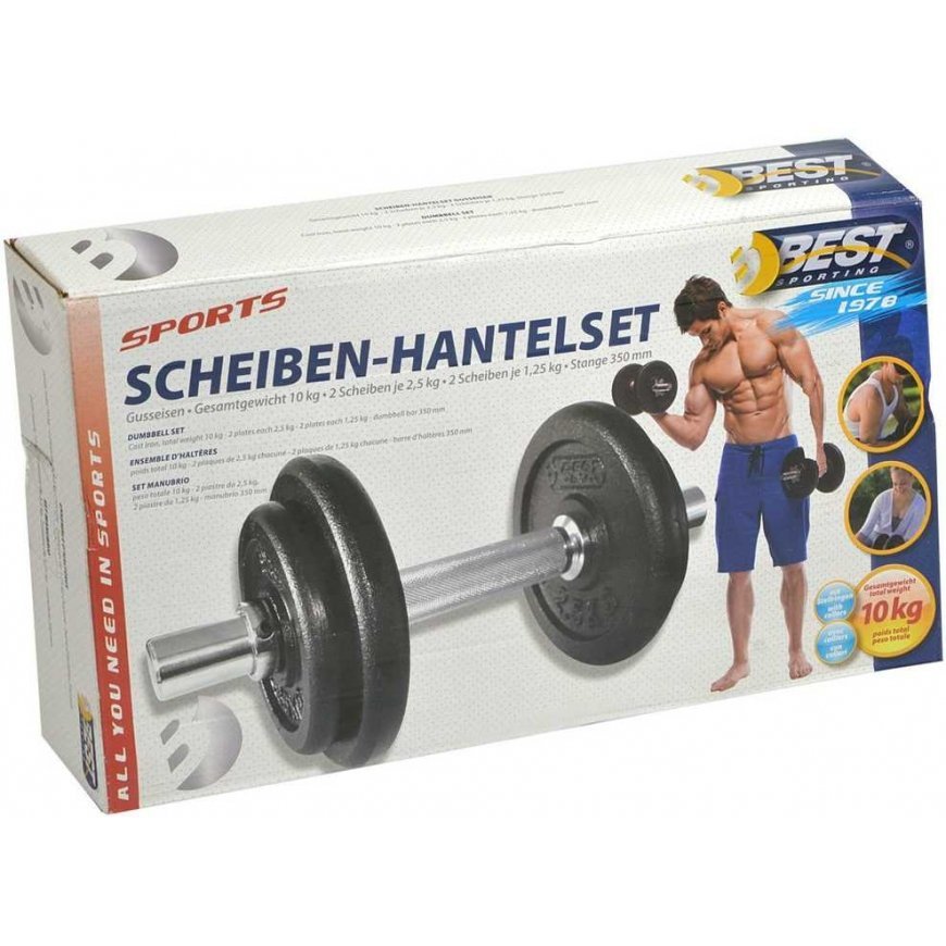 Best Sporting KETUS hantelis 10 KG GERIAUSIAS SPORTINIS SKERSMENS 30MM – 5