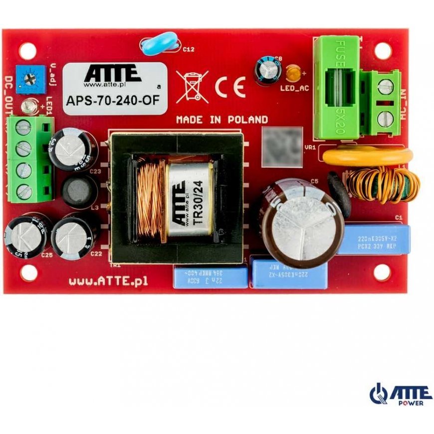 Maitinimo šaltinis sieciowy SMPS 24V 3A 72W ATTE APS-70-240-OF