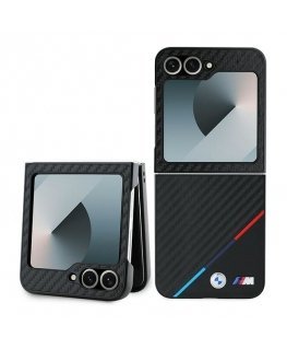 BMW Carbon Tricolor Case for Samsung Galaxy Z Flip 6 - Black