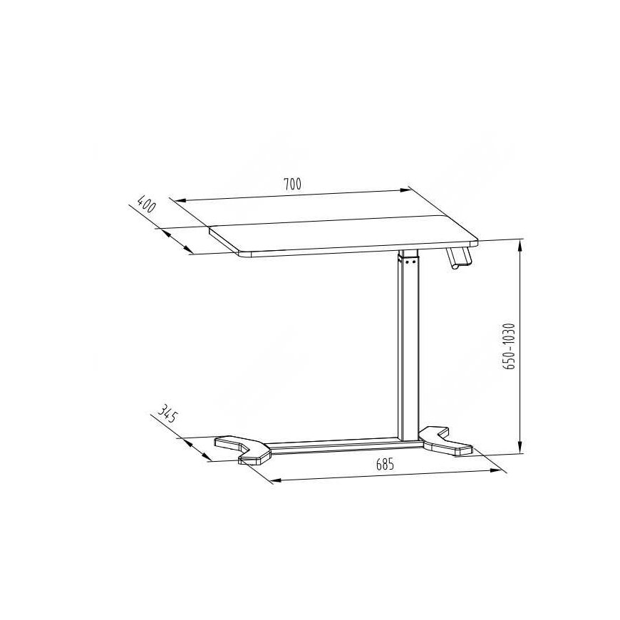 Spacetronik Buddy black adjustable table on wheels – 5