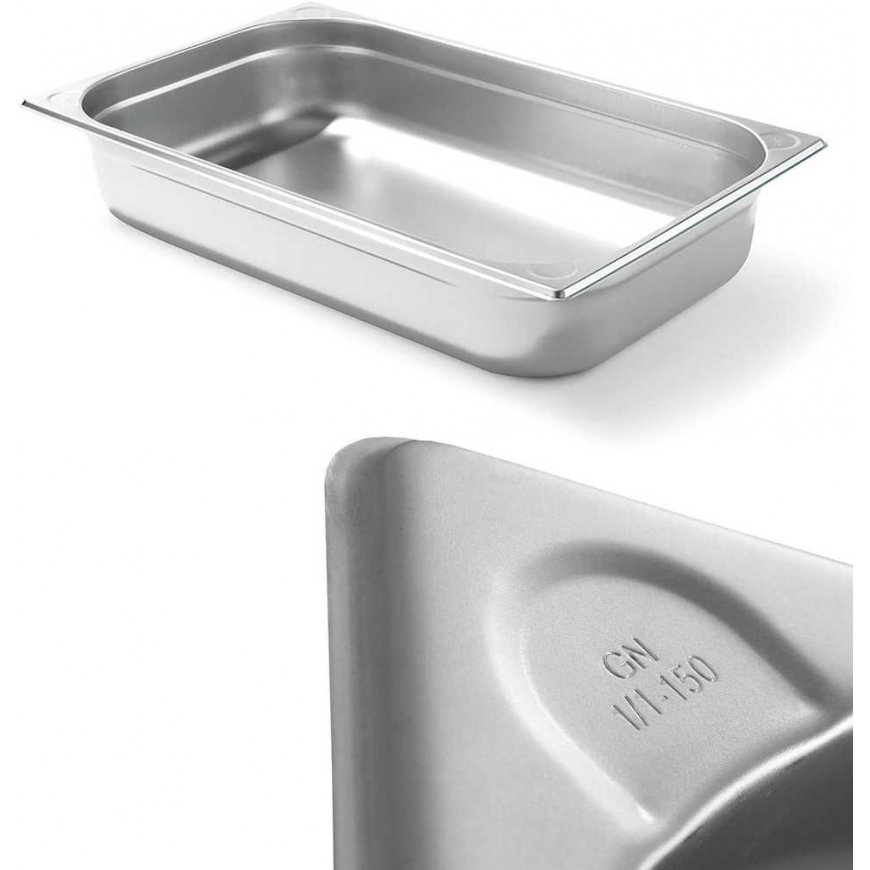 Pojemnik GN 1/1 steel Kitchen Line height 150 mm - Hendi 806142